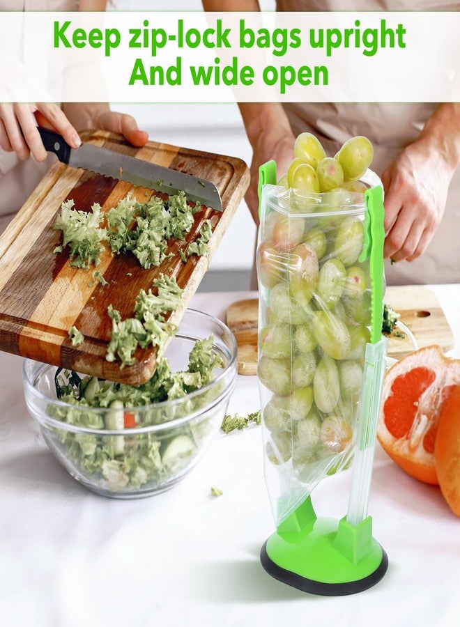 JOUTYFOR 12 Pack Baggy Rack Stand Adjustable Freezer Bag Holder Stand Ziplock Bag Holder for Filling With No Food Spills or Kitchen Mess (Green) - Image 5